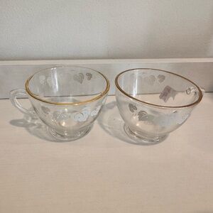 Vintage  Anchor Hocking "Grape Leaf" pattern glass punch cups